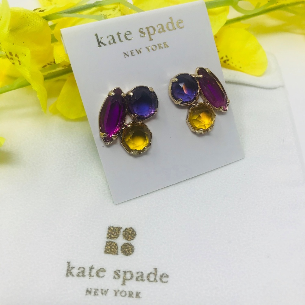 Kate Spade Multi Color Stud Earrings NEW w/ Pouch - Picture 4 of 4